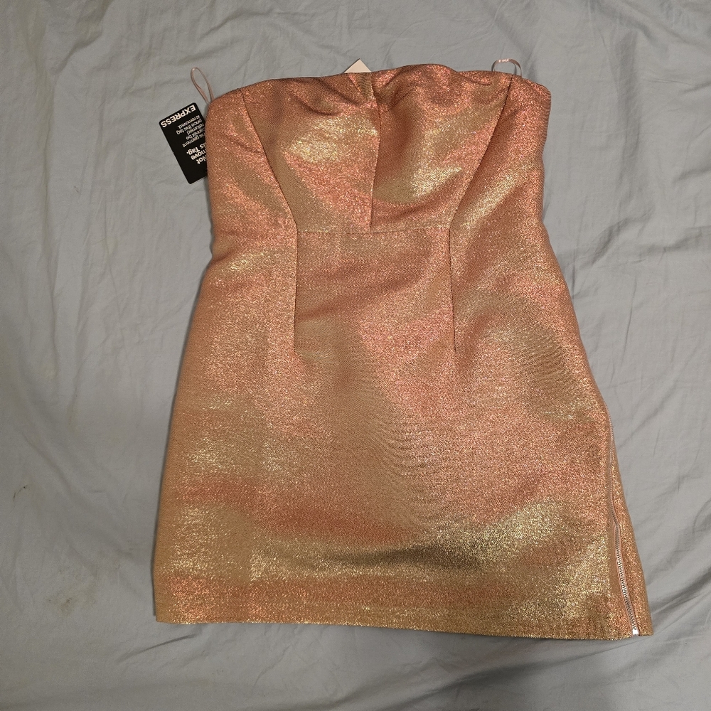 Shimmering Gold Strapless Dress